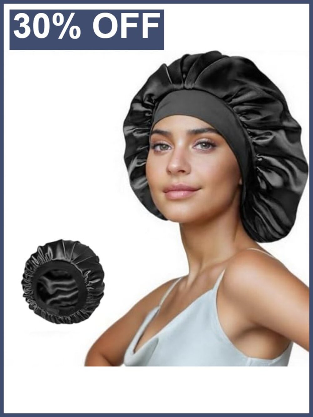 100% Mulberry Silk Bonnet Double Layer Hair Wrap Adjustable Sleep Cap